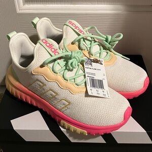 Adidas White and Pink Sneakers with Mint Accents